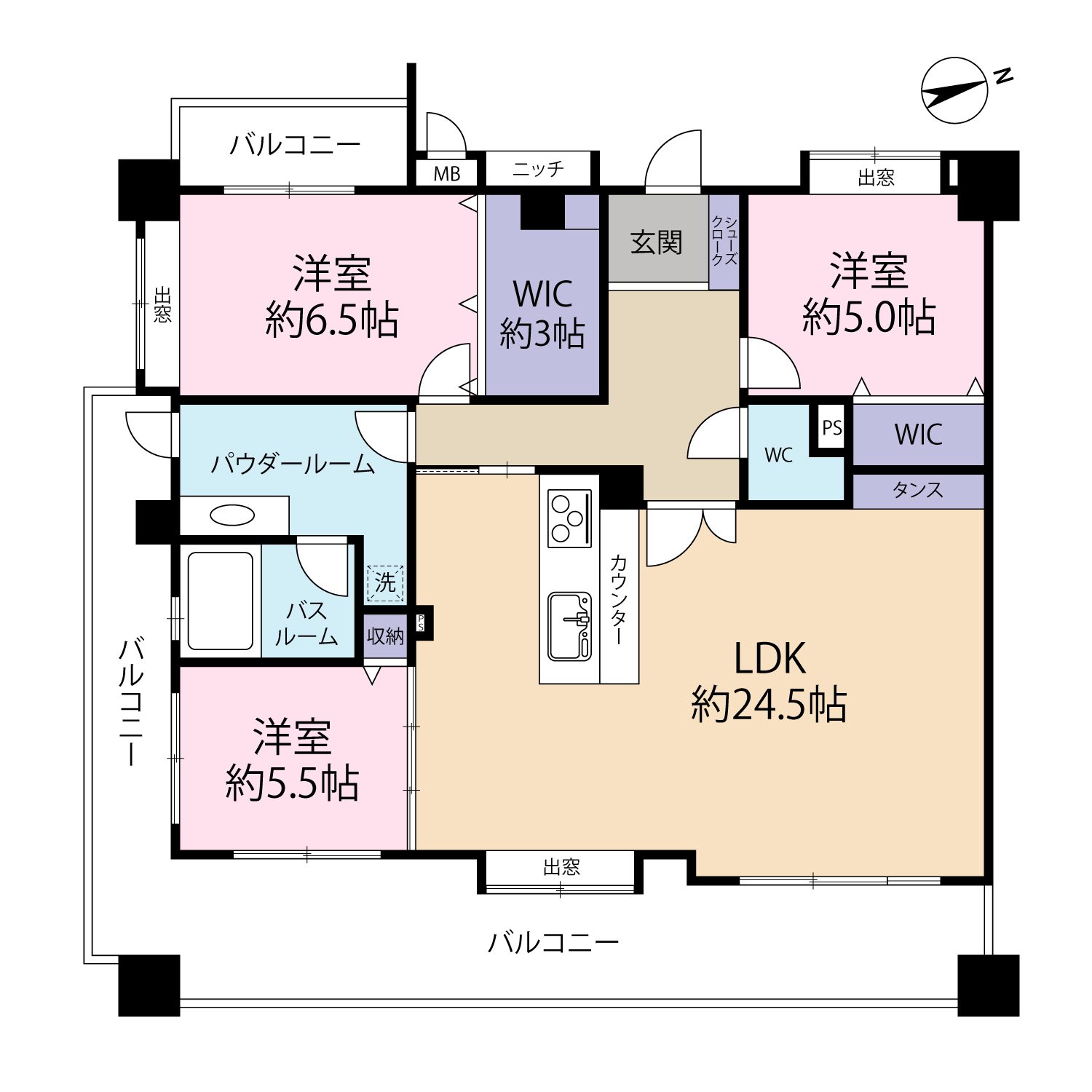 新着☆マンション情報☆コアマンション西郷公園ネクステージ３LDK+WIC！！