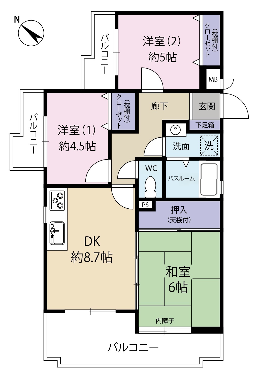 ○新着！☆マンション情報☆ダイアパレス玉龍高校前！3DK+3面バルコニー！