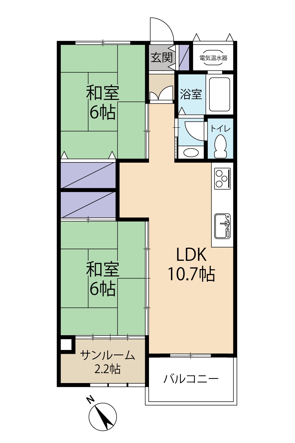 ○新着!☆マンション情報☆住宅供給公社ビルA棟!2LDK+サンルーム!